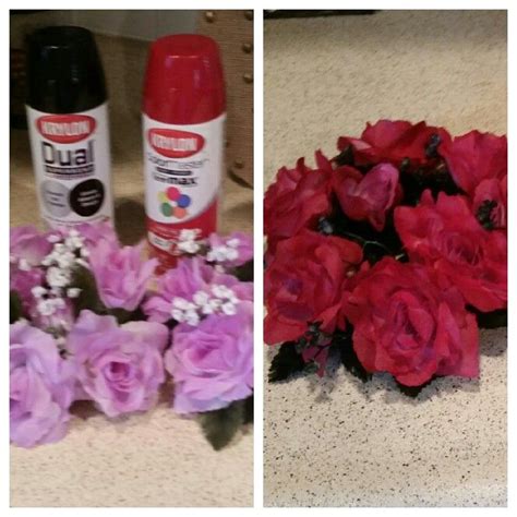 Spray Paint Faux Flowers