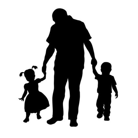 Father And Daughters Silhouette Art Silhouette Clip Art Kids Silhouette