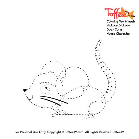 Mouse Character Coloring Worksheet From Hickory Dickory Dock Toffeetv