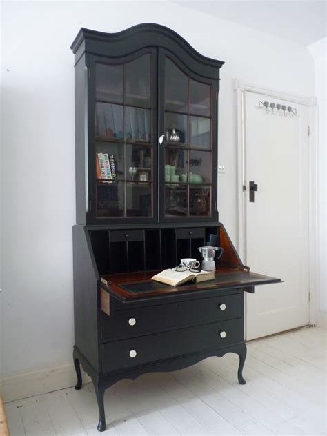 Painting kitchen cabinets with farrow and ball. Stunning bureau cabinet paint Farrow & Ball PITCH BLACK ...