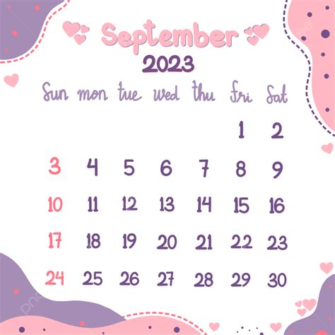 Calendar Of September 2023 Design September 2023 Calendar Png