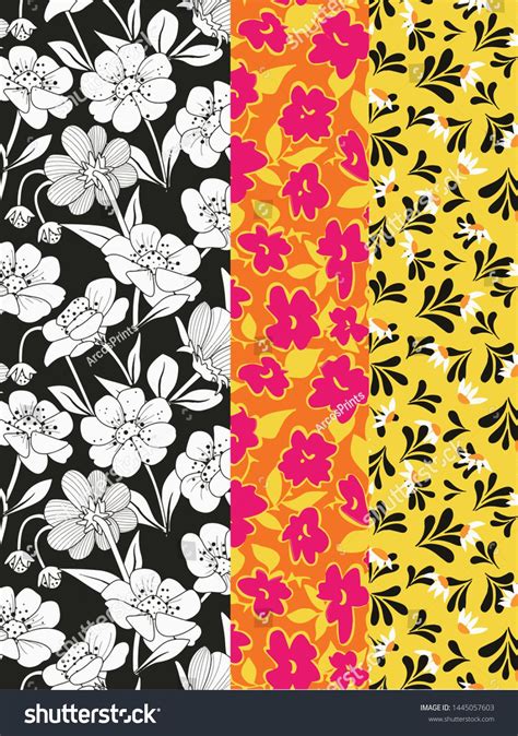 Green and yellow flower pattern. Mixed print, Black and white roses, yellow and orange and ...