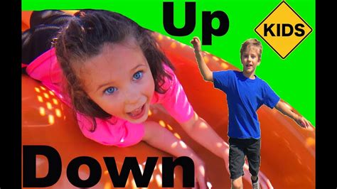 Learn English Words Playground Opposites Up Down With Sign Post Kids