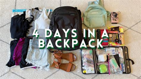 minimalist packing for 4 days in a backpack pack with me tips youtube