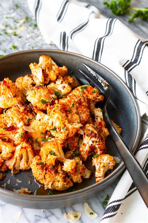 See more ideas about baked cauliflower, cauliflower, recipes. Easy Parmesan Roasted Cauliflower (5 Ingredients!) - Unsophisticook