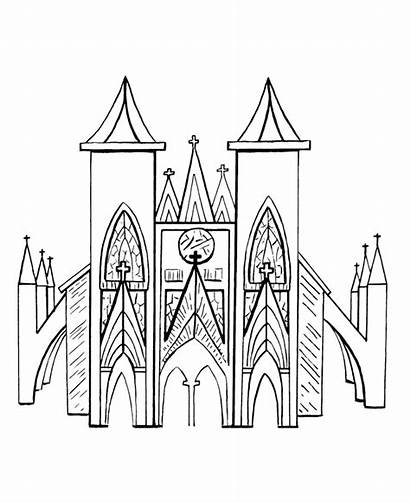 Medieval Coloring Churches Church Buttress Sheets Flying