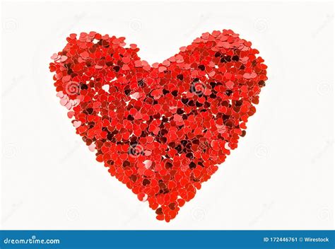 Beautiful Red Heart Texture On A White Background Great For A