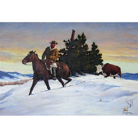 Irvin Shorty Shope Oil On Canvas Cowboy Artists Of America