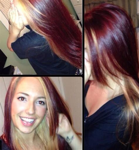Hair transformation goals | ash brown + highlights. Red violet with blonde underneath | Red blonde hair ...
