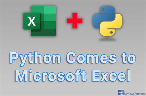 Python Comes To Microsoft Excel ‐ Reviews App
