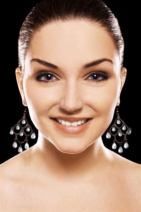 Beautiful Woman Wearing Earrings Stock Image Image Of Cute Gorgeous
