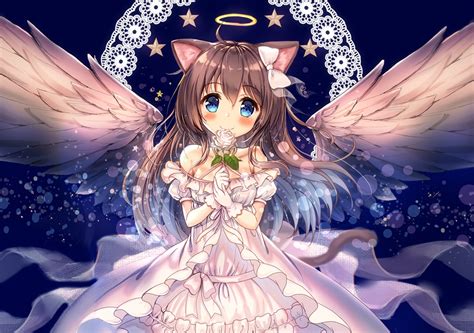 Desktop Wallpaper Cute Anime Girl Angel Girl Wings Hd Image Picture