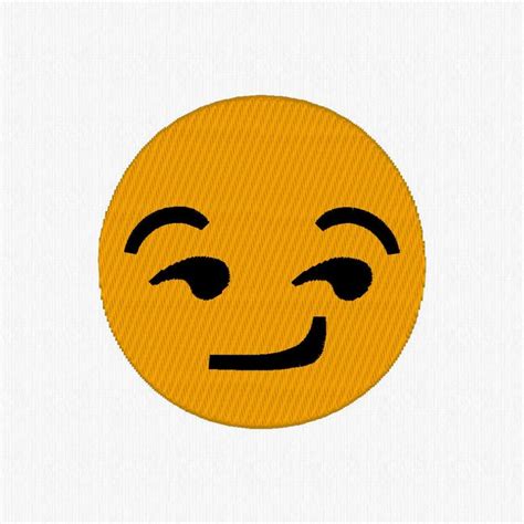 Smirk Emoji Emoticon Machine Embroidery Design Pattern Etsy
