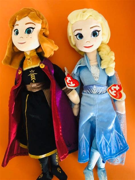 Ty Sparkle Frozen 2 Elsa And Anna Plush Doll 155 Disney Dolls