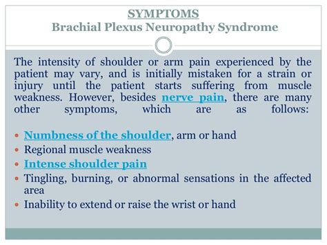 Brachial Plexus Neuropathy Syndrome Causes Symptoms Daignosis And