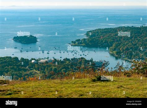 View Of Camden Maine And Curtis Island From The Top Of Mt Battie In