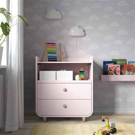 Myllra Changing Table With Drawers Pale Pink Ikea