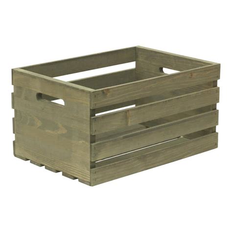 Crates And Pallet Large Weathered Gray Wood Crate 67520 The Home Depot