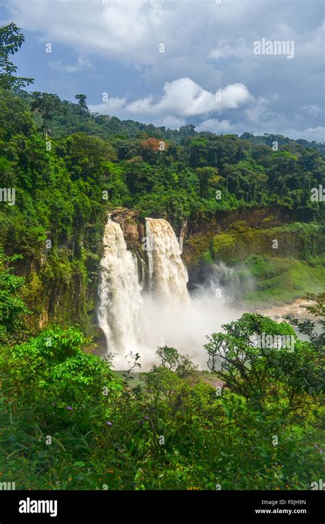 Ekom Nkam Waterfall Near Nkongsamba In Camerooncameroun Stock Photo