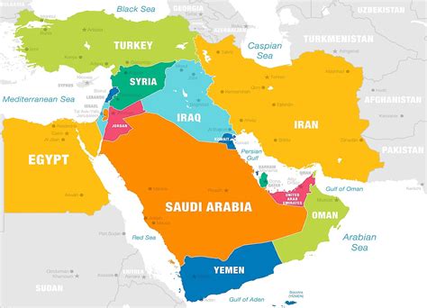 A Map Of The Middle East