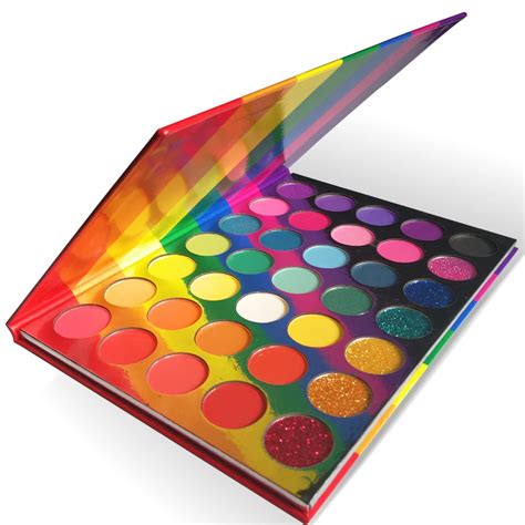 Colors Rainbow Eyeshadow Palette Bright Shades Matte Shimmer Glitter Makeup Eye Shadow
