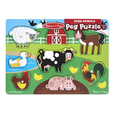 Melissa And Doug Farm Animals Peg Puzzle Jarrold Norwich