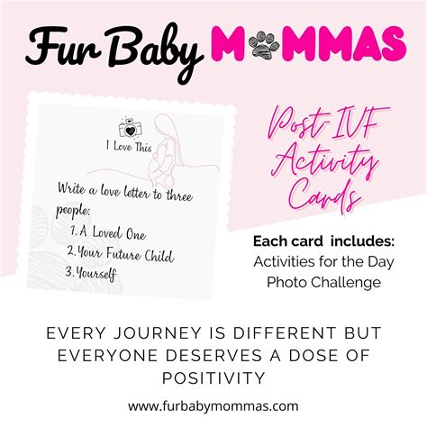 Ivf Warriors A Dose Of Positivity Post Ivf Activity Cards Fur Baby