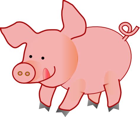 Pink Happy Pig Clip Art At Vector Clip Art Online Royalty