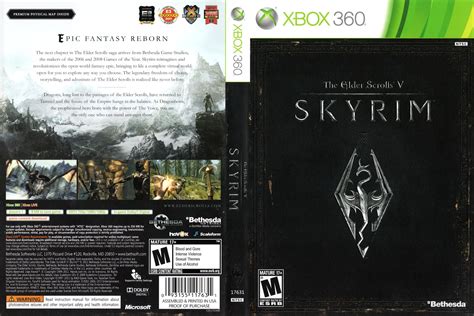 Games Covers Capa The Elder Scrolls V Skyrim Xbox 360