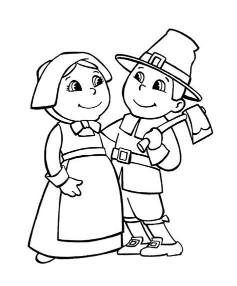 Pilgrim Couple Coloring Pages Thanksgiving Coloring Pages Super