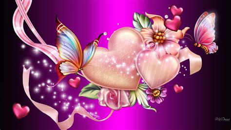 Hearts And Flowers Wallpaper ·① Wallpapertag
