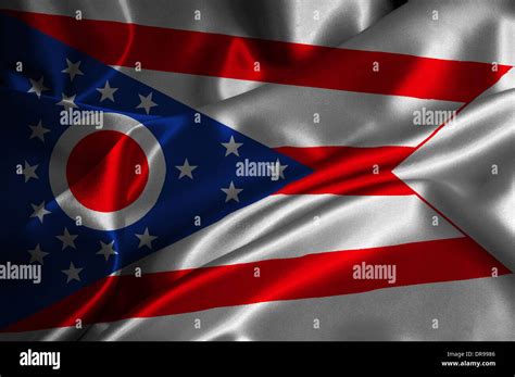 Ohio Flag On Satin Texture Stock Photo Alamy
