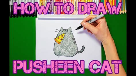 How To Draw And Color Pusheen Cat Eating Pizza Step By Step Easy