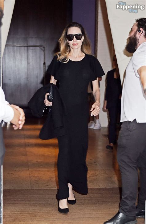 Braless Angelina Jolie Bids Farewell With A Wave Exiting New Yorks Soho Hotel Photos
