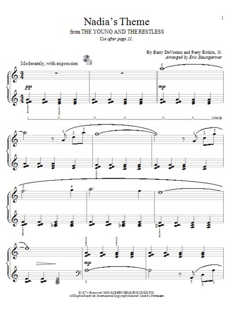 Nadia S Theme Sheet Music By Eric Baumgartner Educational Piano