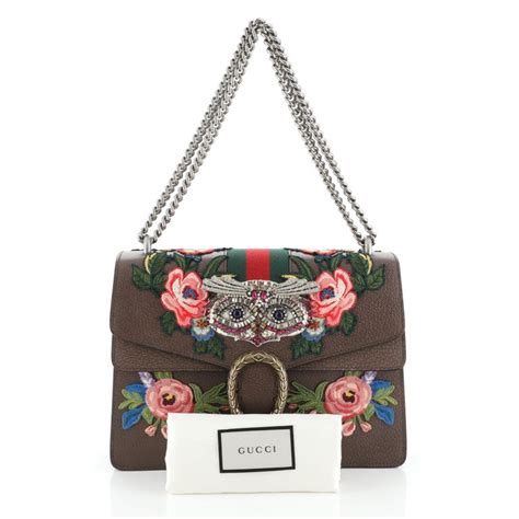 Gucci Web Dionysus Bag Embroidered Leather Medium At 1stdibs