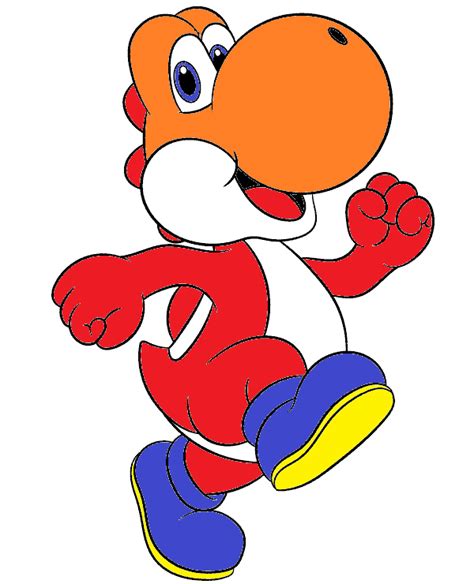 Orange Yoshi As Red Yoshi By Darthvaderparodies On Deviantart