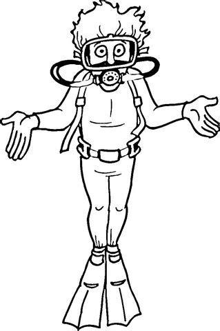Select one of 1000 printable coloring pages of the category kids. Scuba Diver Coloring page | Free Printable Coloring Pages ...