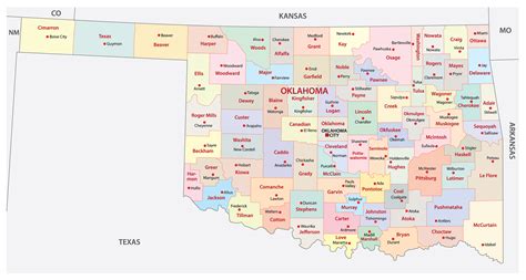 Printable Oklahoma Map With Counties United States Map