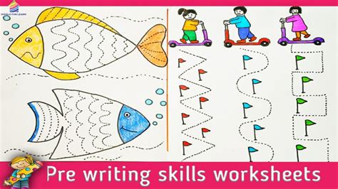 Pre Writing Skills Tracing Worksheets For Kindergarten Pre