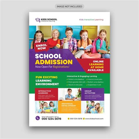 Premium Vector Psd School Education Admission Flyer Template