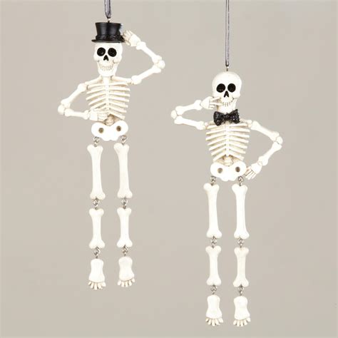 Skeleton Ornaments Set Of 2 Halloween Ts Black White Halloween Ceramic Soap Dispenser