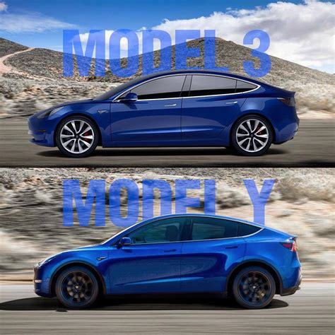 Tesla Model Y Vs Model 3 Side By Side Vários Modelos