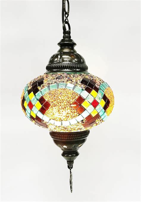 Turkish Mosaic Hanging Lamp 7 Inc Wide 22 Inc Long Hanging Lamp