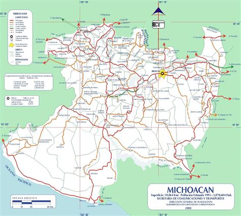 Map Of Michoacan State Mexico