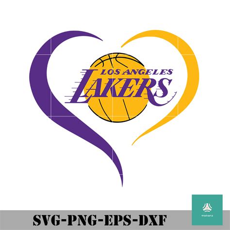 It is placed on top of a gold basketball. Los Angeles Lakers logo svg, Love lakers logo by DoneDoneshop on
