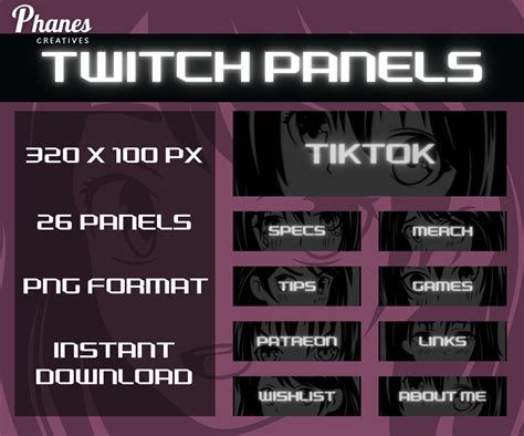 Anime Girls Twitch Panels About Me Subscribe Profile Streamer Stream Donate Etsy