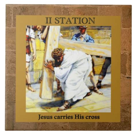 Jesus Carries His Cross Station 2 Tile Zazzle