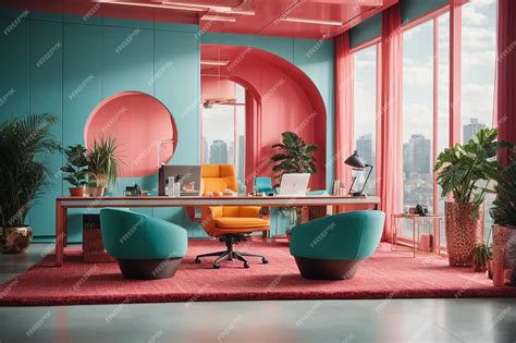 Premium Ai Image Modern Office Interior Design 3d Rendering Concept