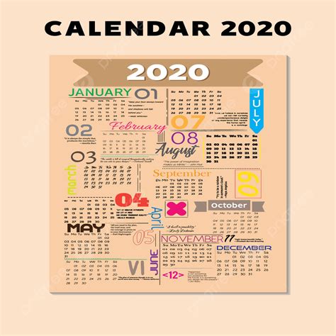 2020 Wall Calendar Template Design01 Descarga Gratuita De Plantilla En